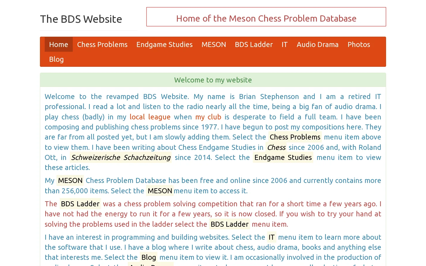 bstephen.me.uk Homepage screenshot
