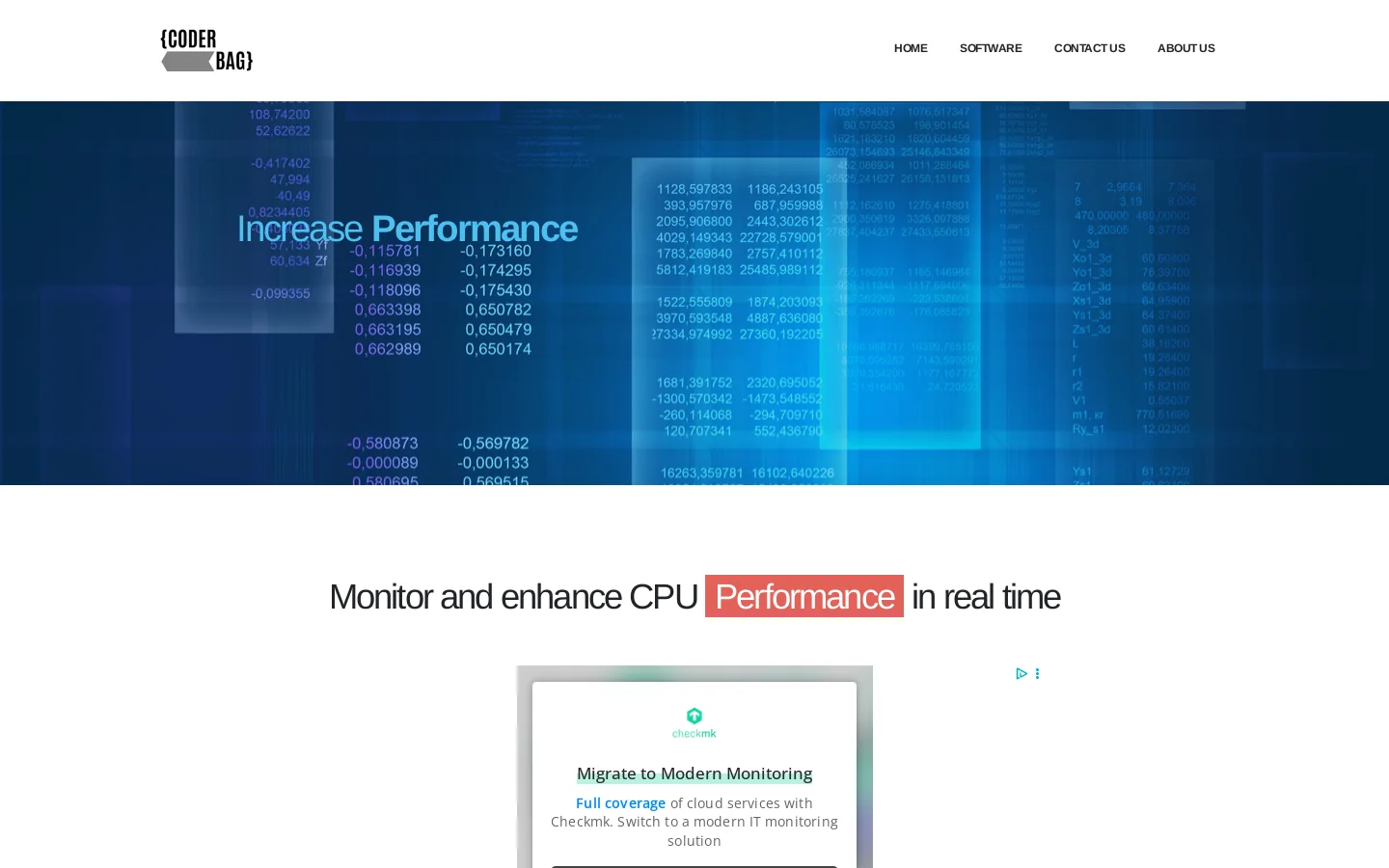System Monitoring & Performance Optimization software Homepage screenshot