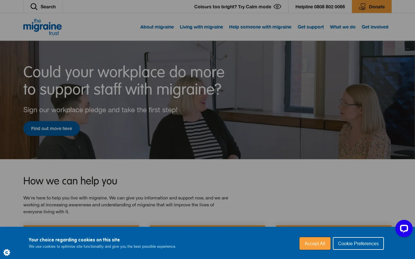 Home - The Migraine Trust Homepage screenshot