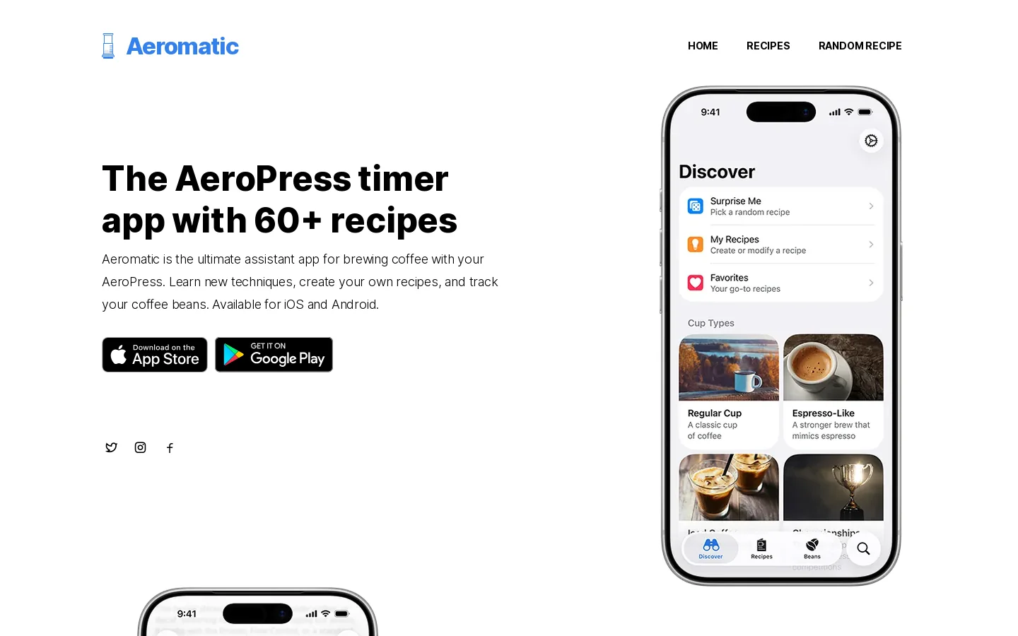 Aeromatic Homepage screenshot
