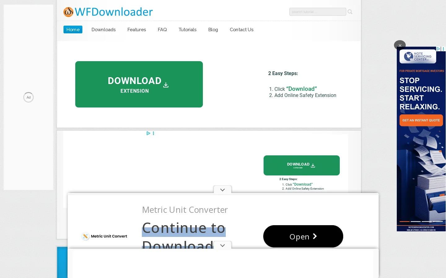 WFDownloader App Homepage screenshot