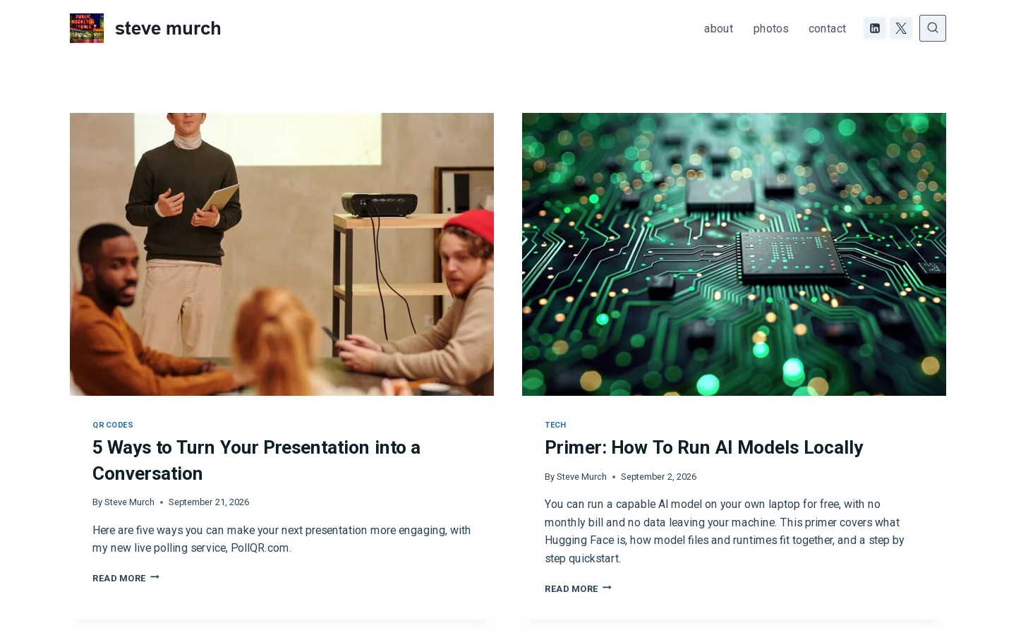 steve murch Homepage screenshot