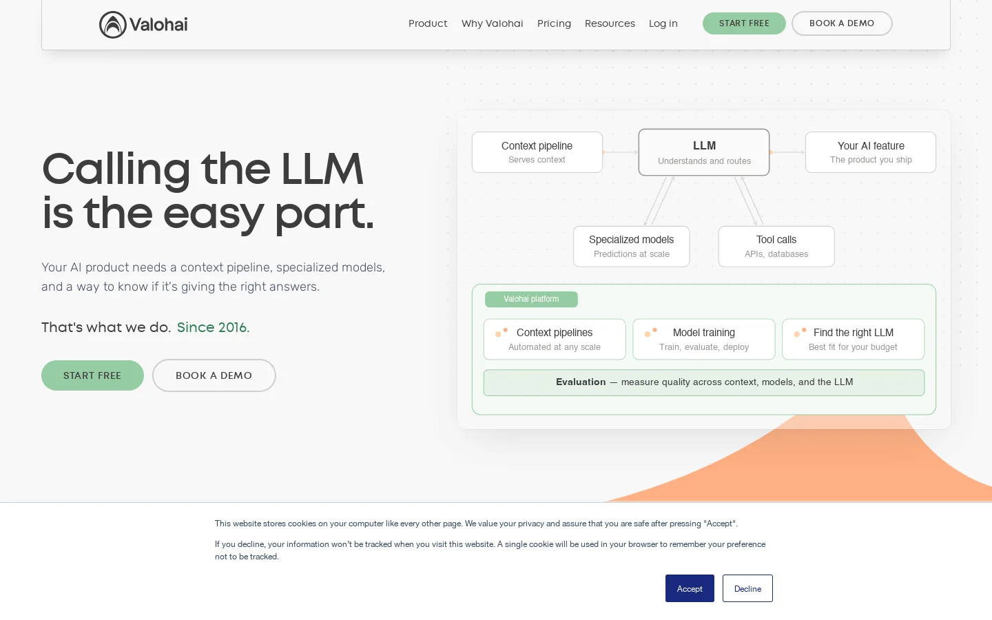 Valohai Homepage screenshot