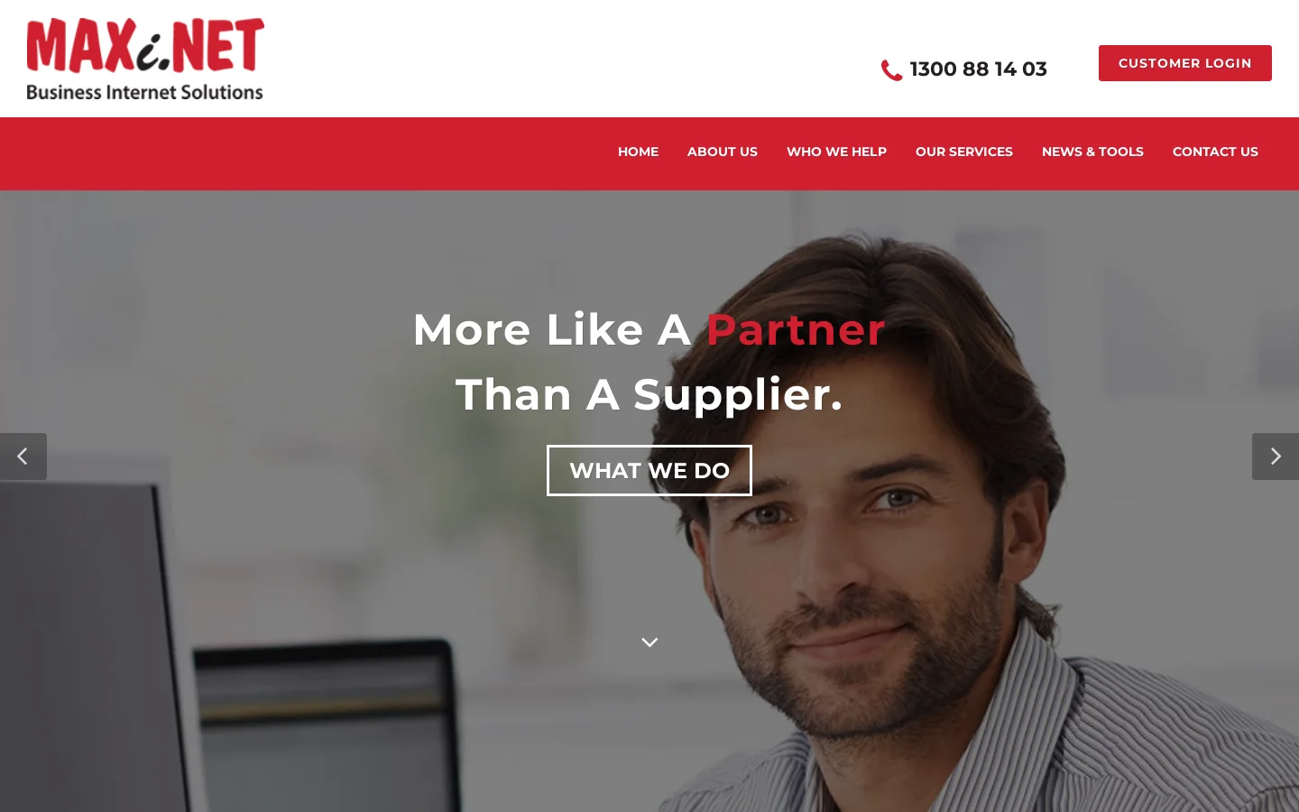 Maxinet Homepage screenshot