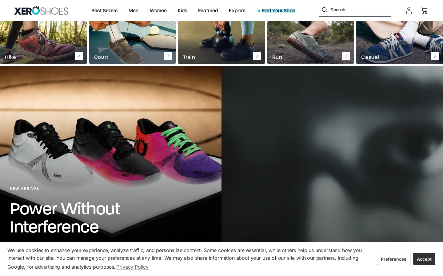 Xero Shoes Homepage screenshot