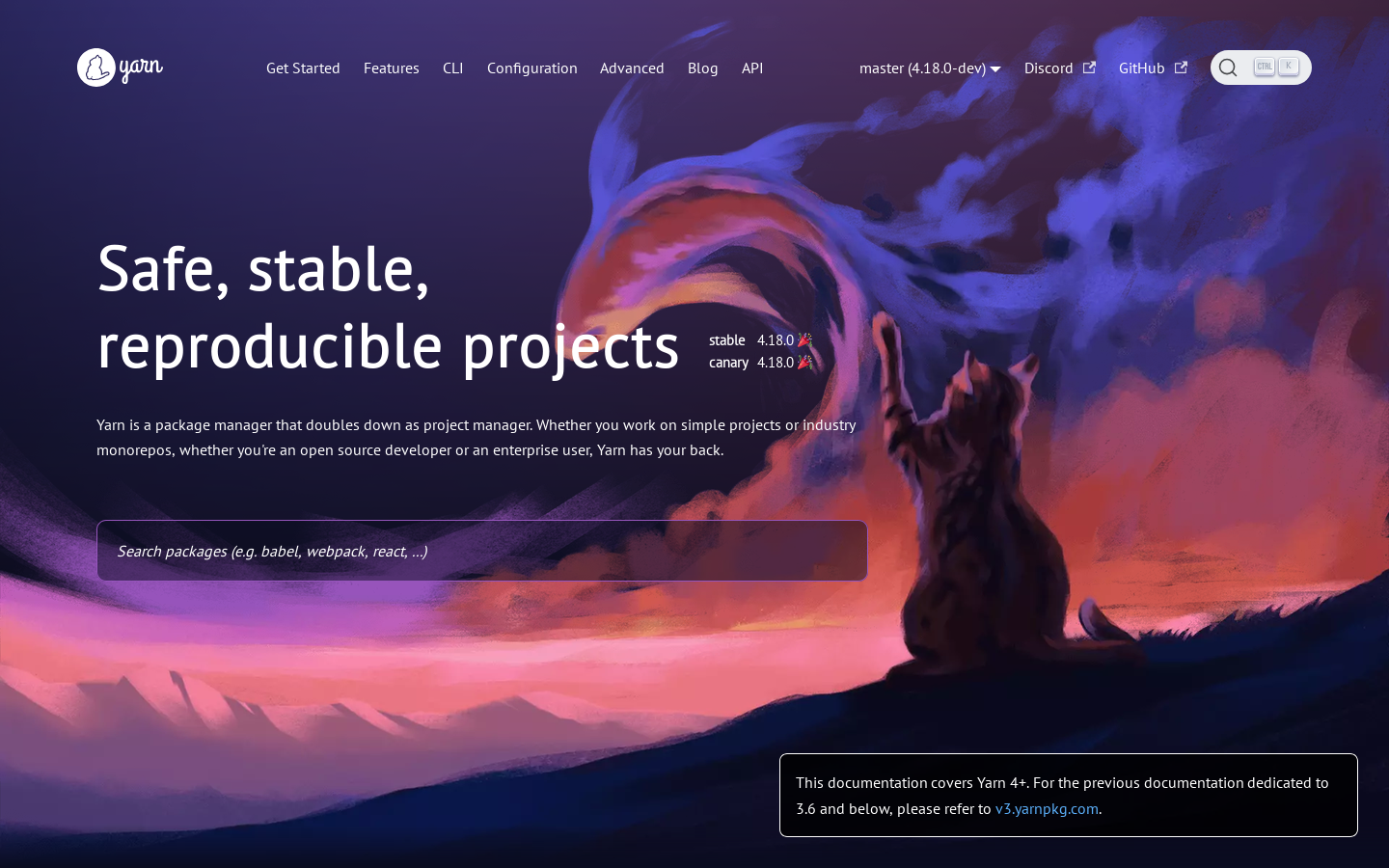 Home page | Yarn Homepage screenshot