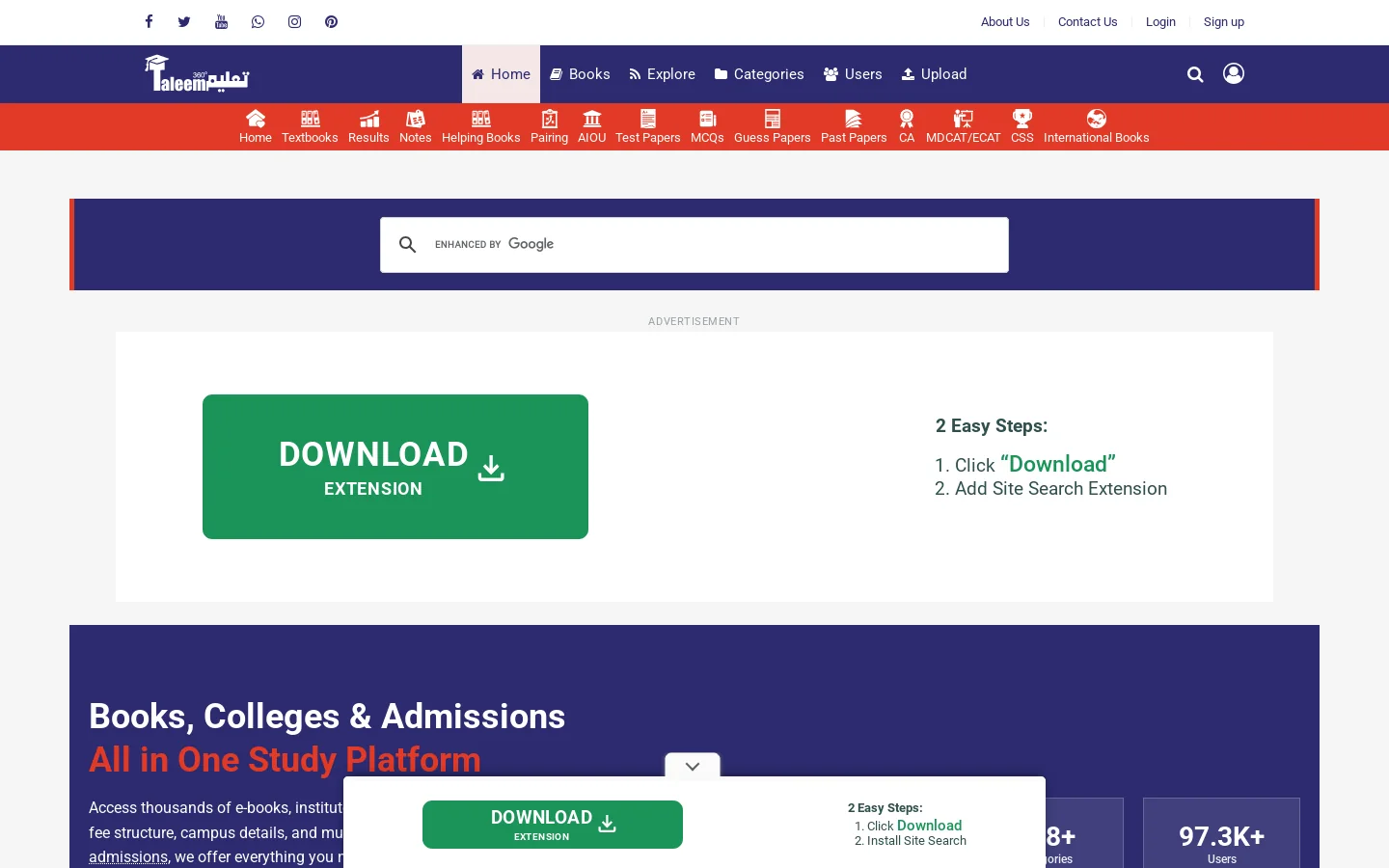 Taleem360 Homepage screenshot