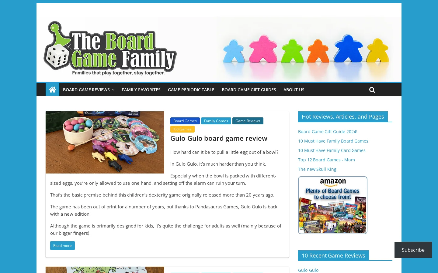 The Board Game Family Homepage screenshot