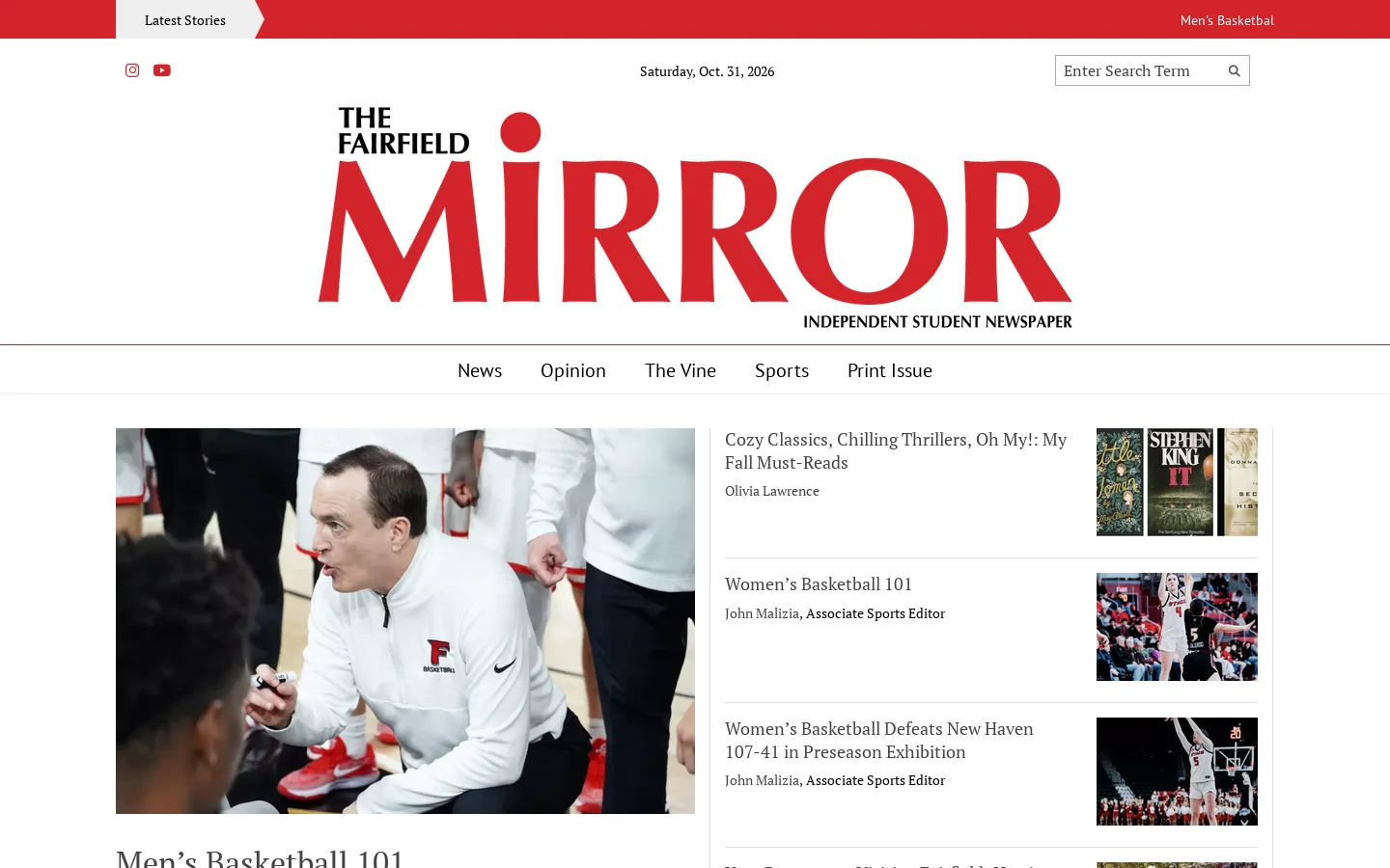The Fairfield Mirror – The News Site of Fairfield University Homepage screenshot