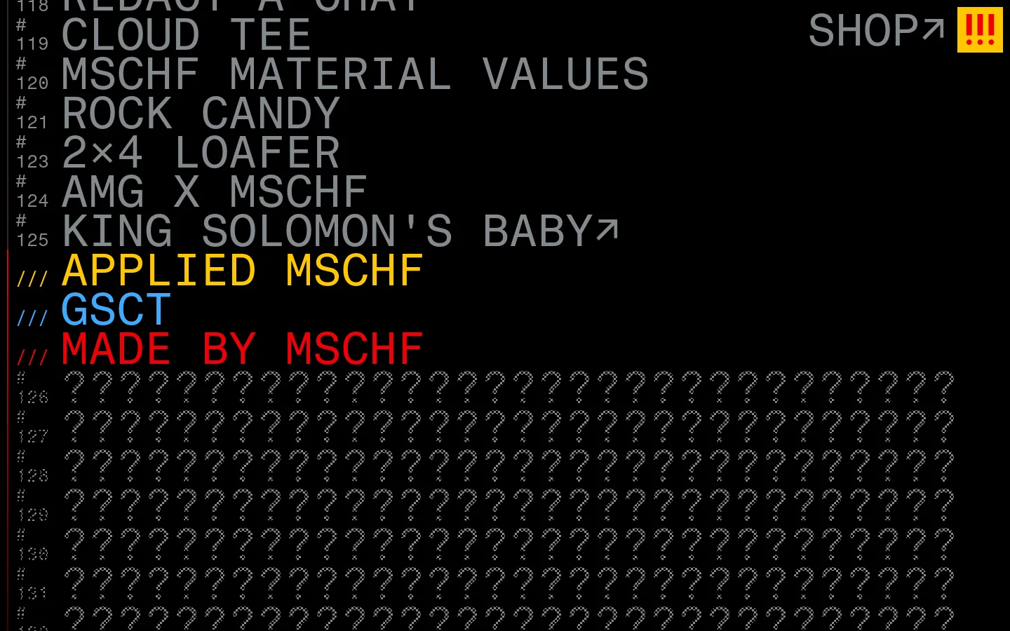 MSCHF Homepage screenshot