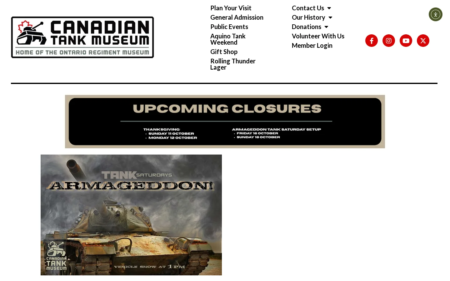 The Canadian Tank Museum Homepage screenshot