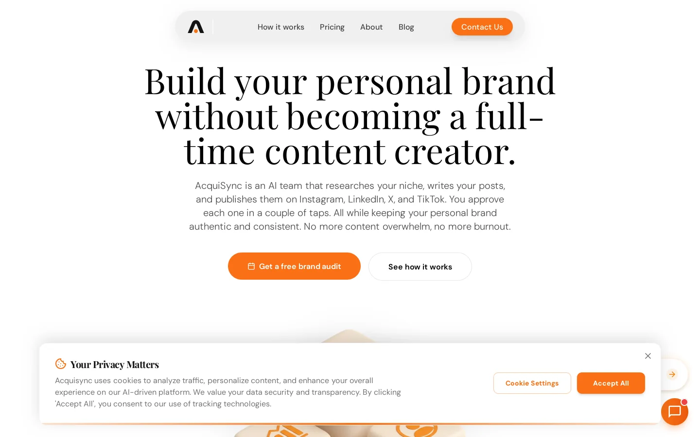 AcquiSync Homepage screenshot