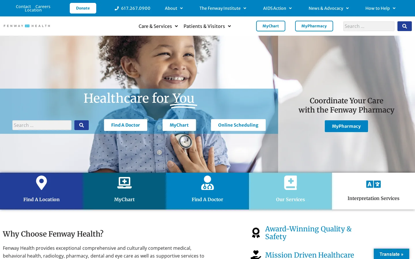 Fenway Health Homepage screenshot