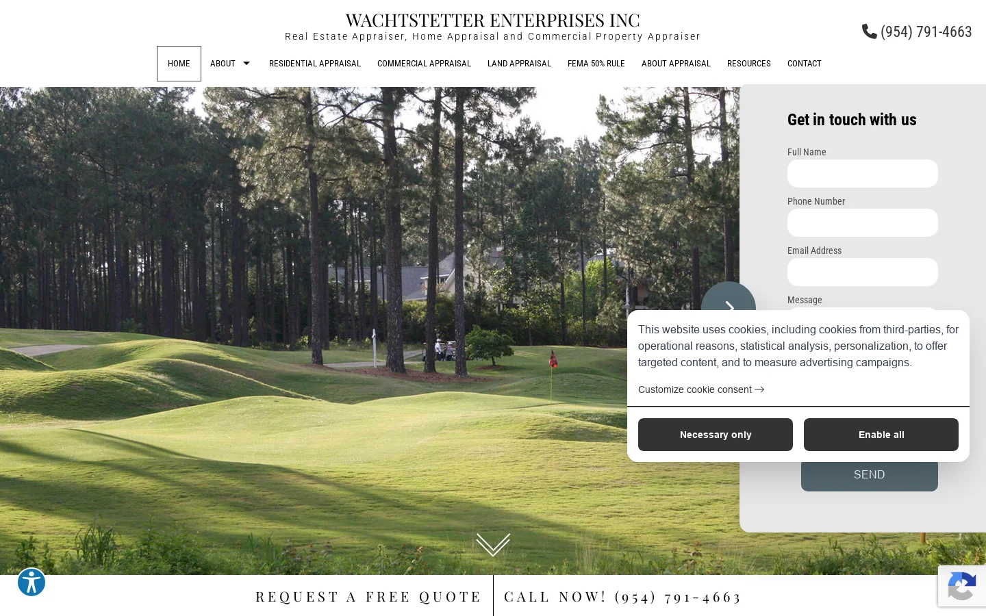 Home | Fort Lauderdale, Broward County and Davie Real Estate Appraiser, Home Appraisal and Commercial Property Appraiser Homepage screenshot