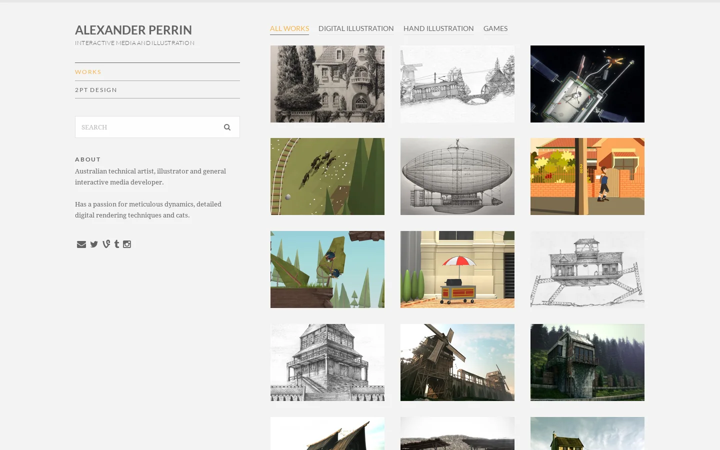 Alexander Perrin Homepage screenshot