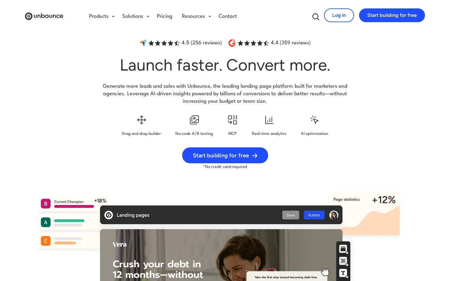Unbounce Homepage screenshot
