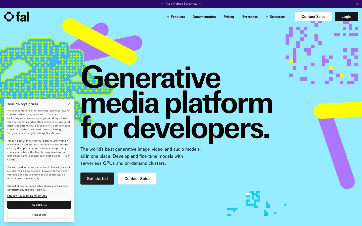 fal Homepage screenshot
