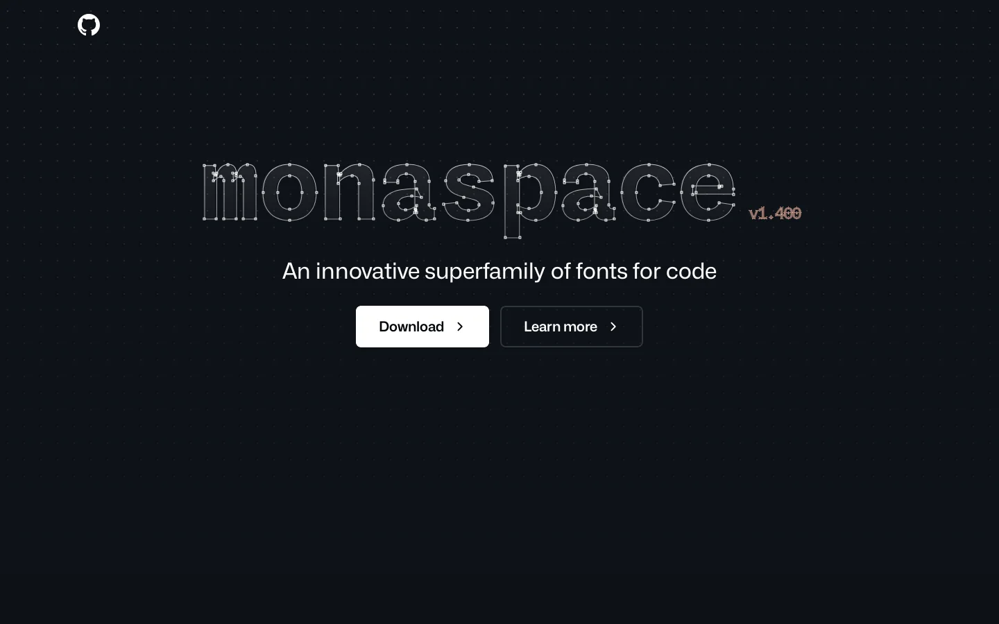 Monaspace Homepage screenshot