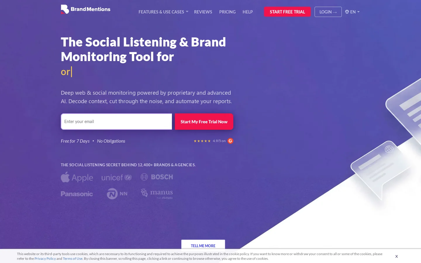 BrandMentions Homepage screenshot