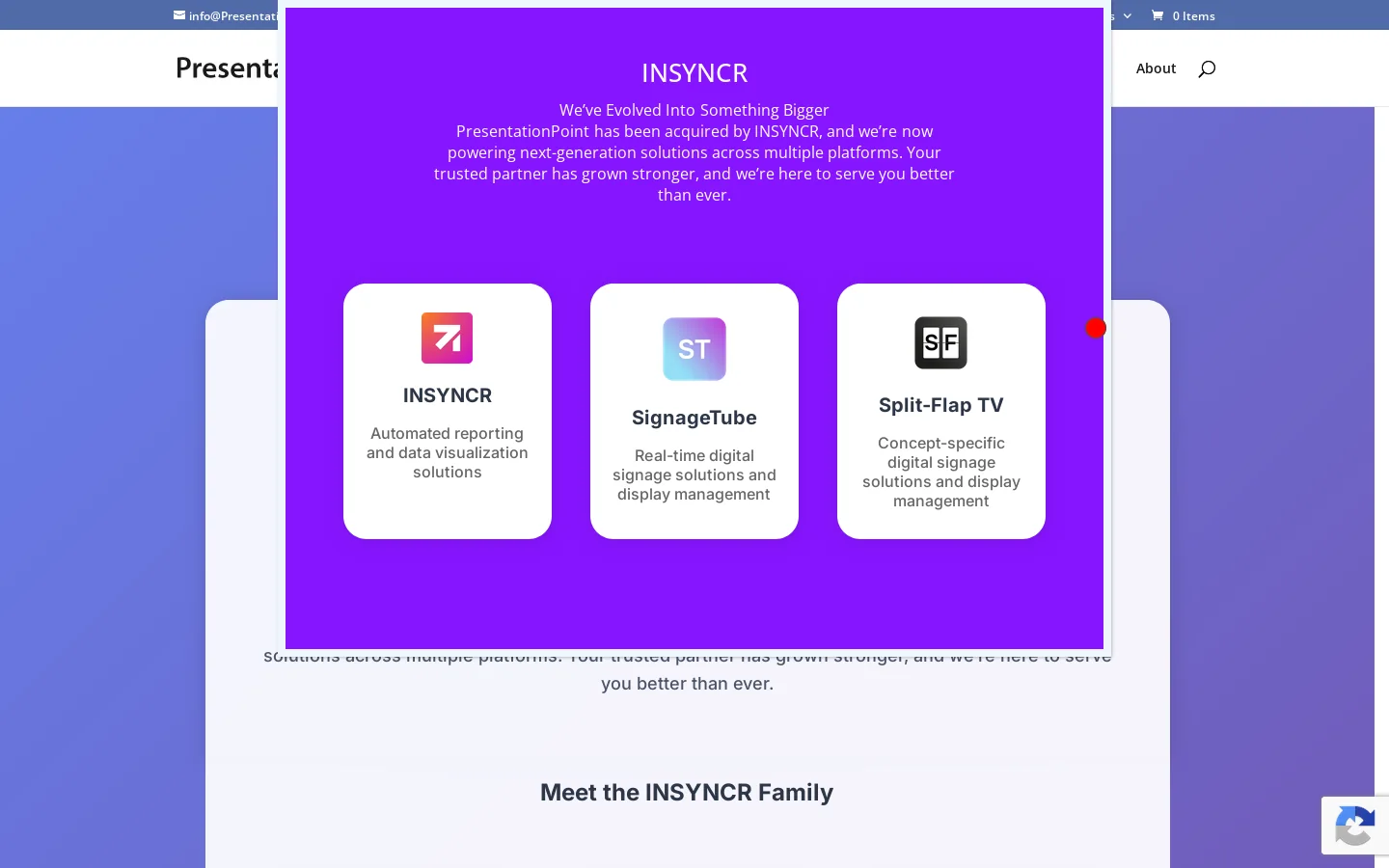 Data Driven Presentations • Digital Signage Homepage screenshot