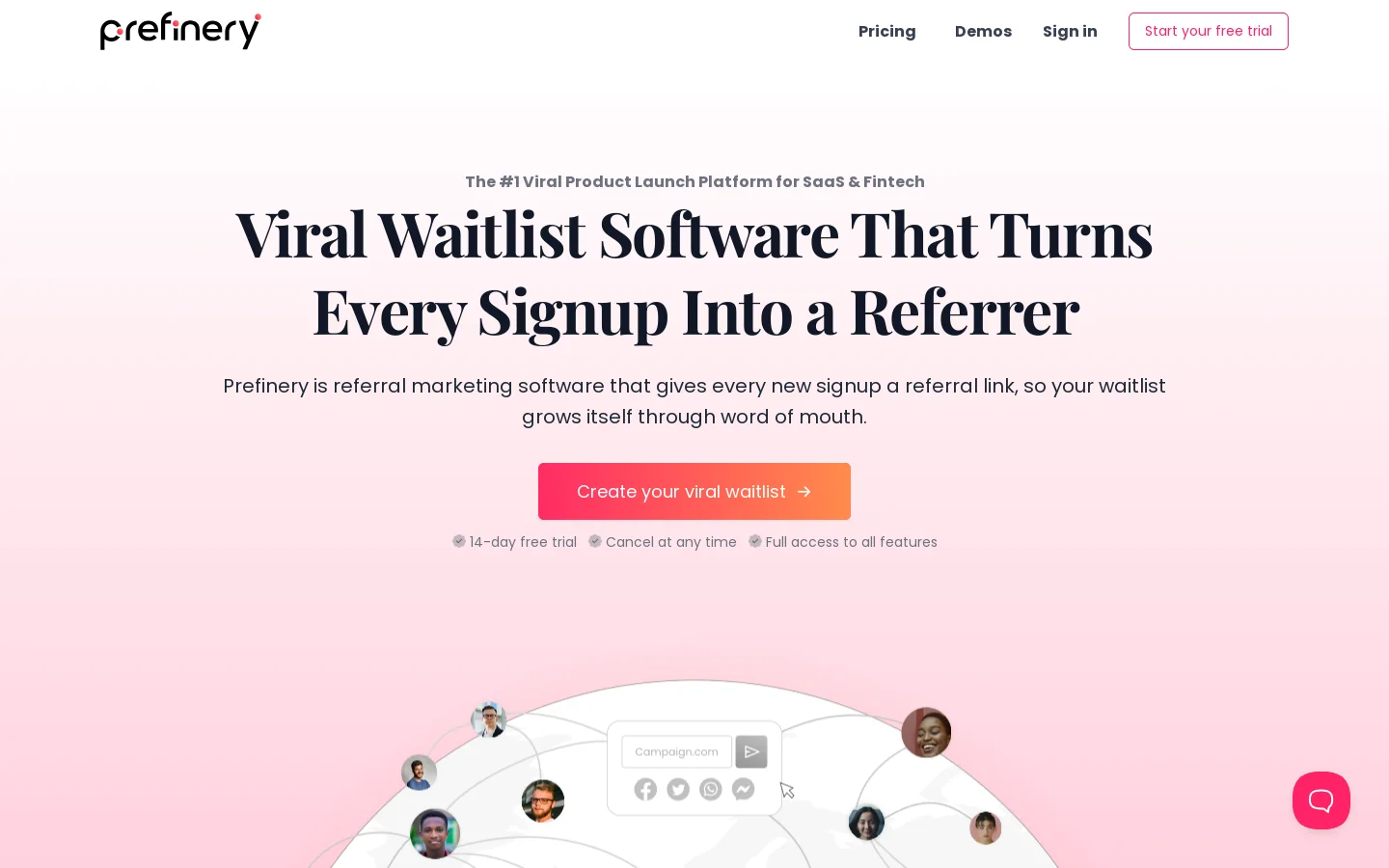Prefinery Homepage screenshot