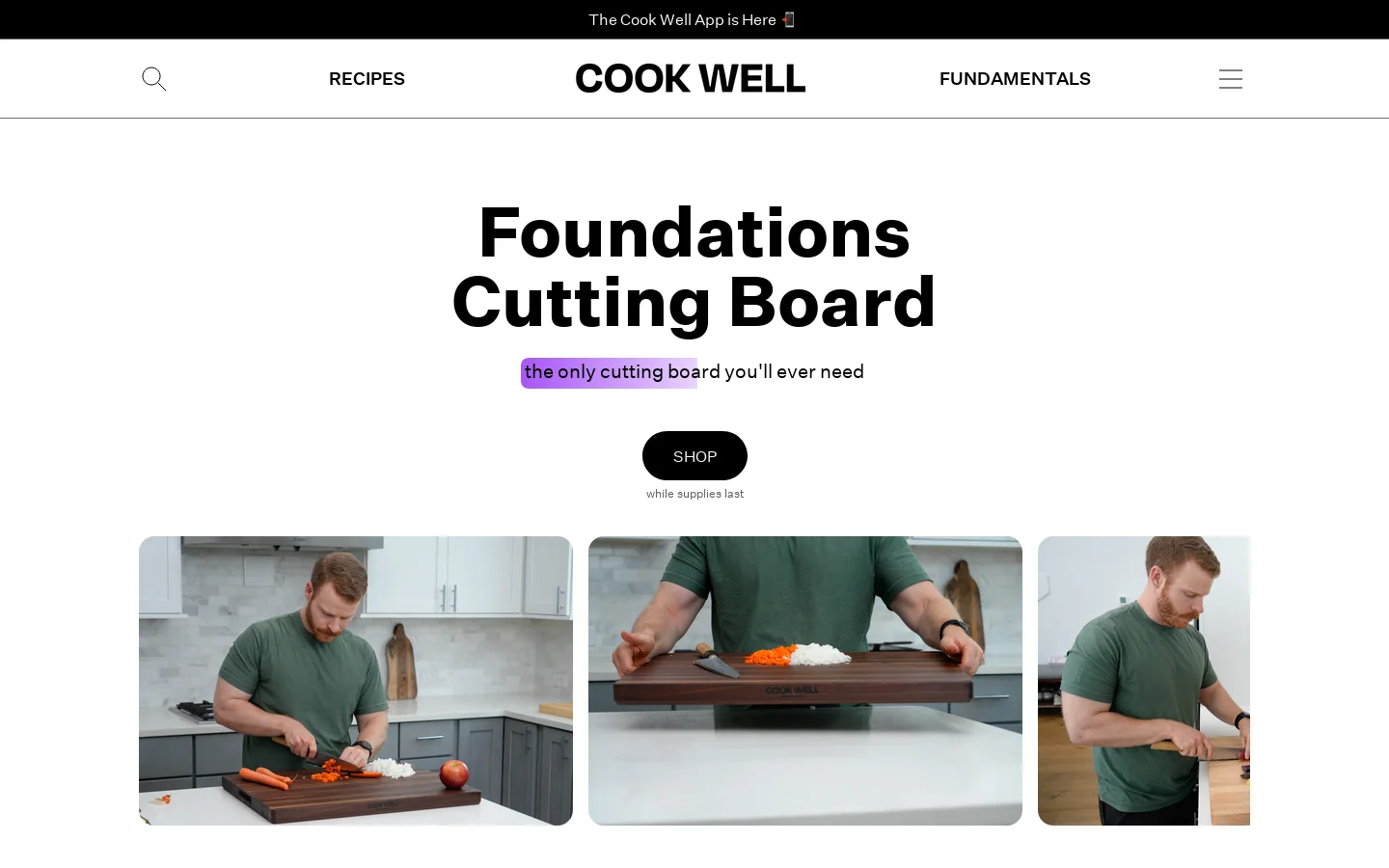 Cook Well Homepage screenshot