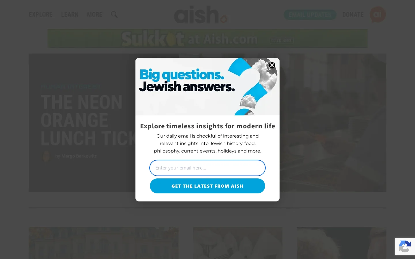 Aish.com Homepage screenshot