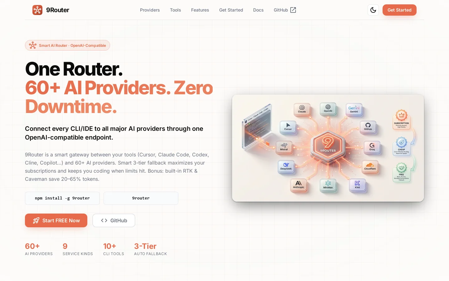 9Router Homepage screenshot