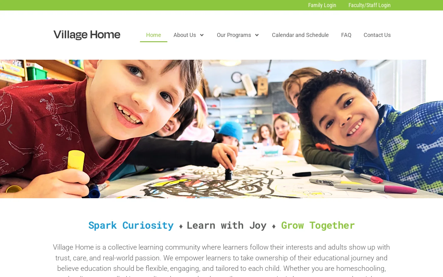 Village Home Homepage screenshot