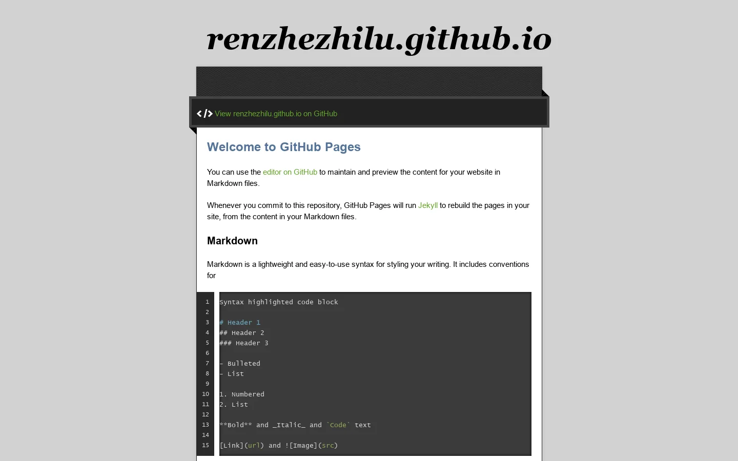 renzhezhilu.github.io Homepage screenshot