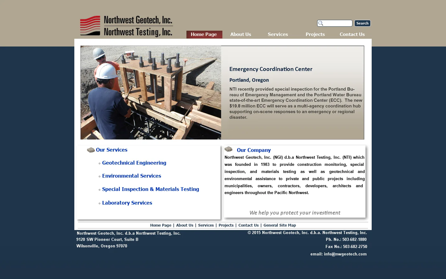 Northwest Geotech Homepage screenshot