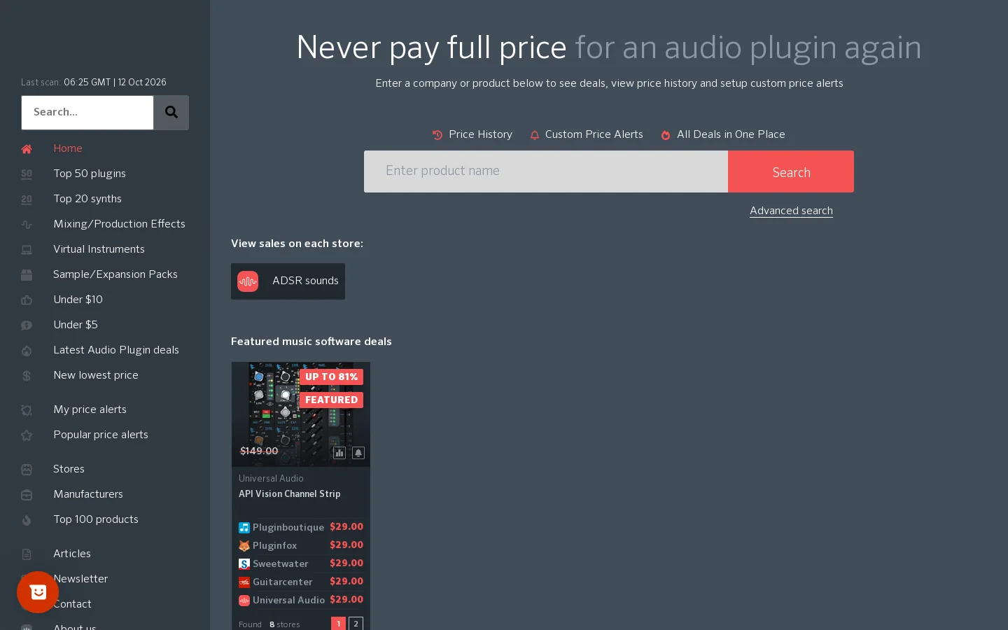 Music Software Deals Homepage screenshot
