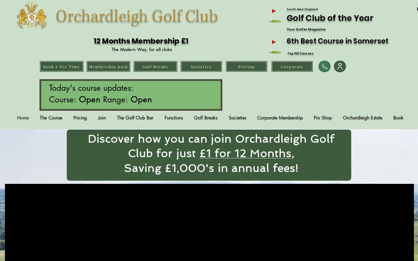 Orchardleigh Golf Club Homepage screenshot