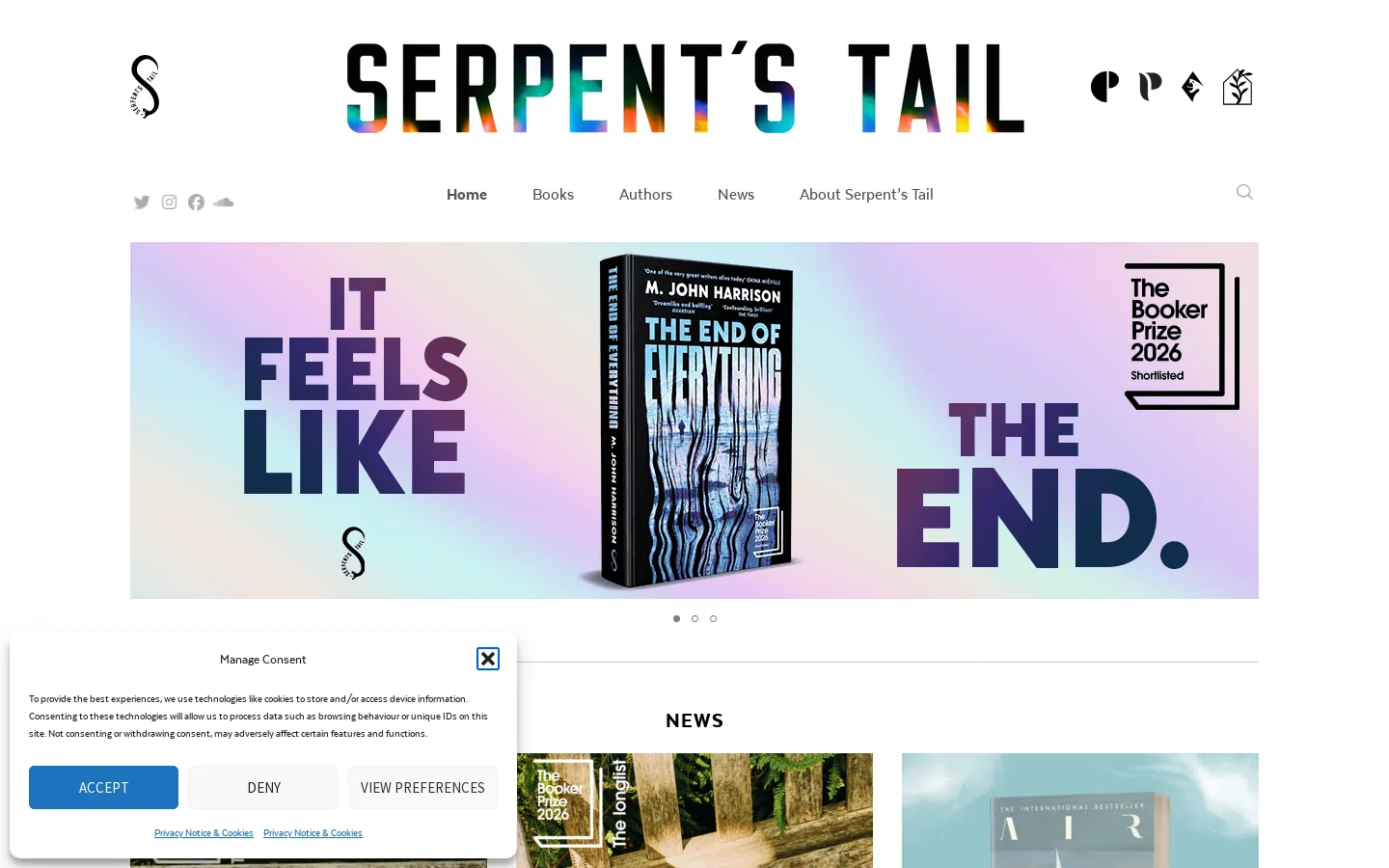 Serpent's Tail Homepage screenshot