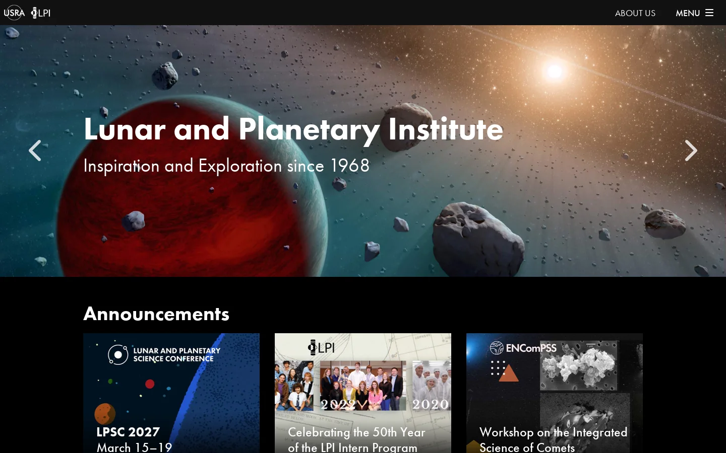 Lunar and Planetary Institute Homepage screenshot