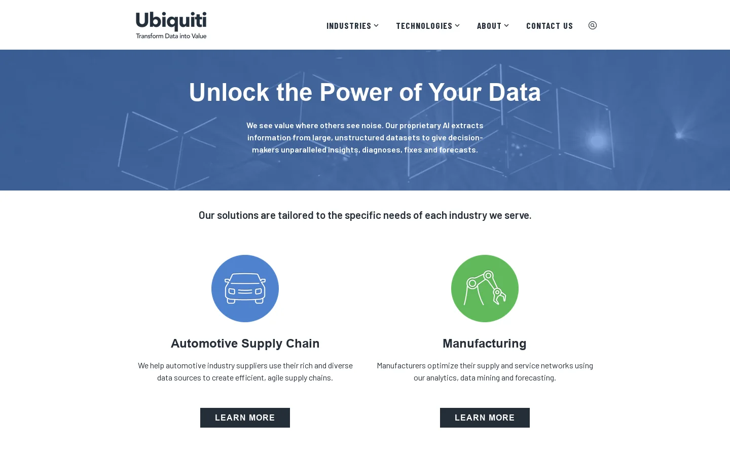 Ubiquiti Inc Homepage screenshot