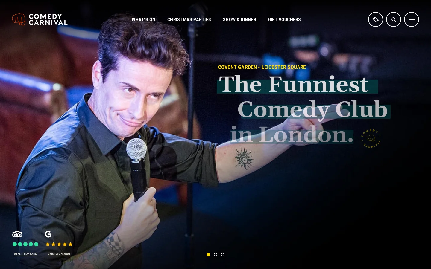 Comedy Carnival Homepage screenshot