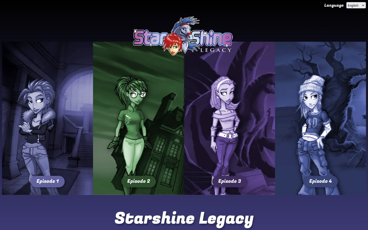 Starshine Legacy Homepage screenshot