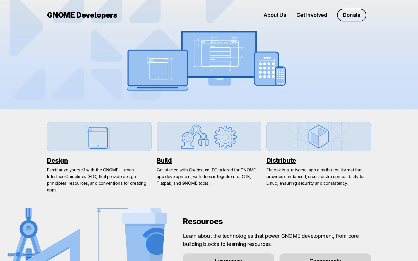 GNOME Development Homepage screenshot