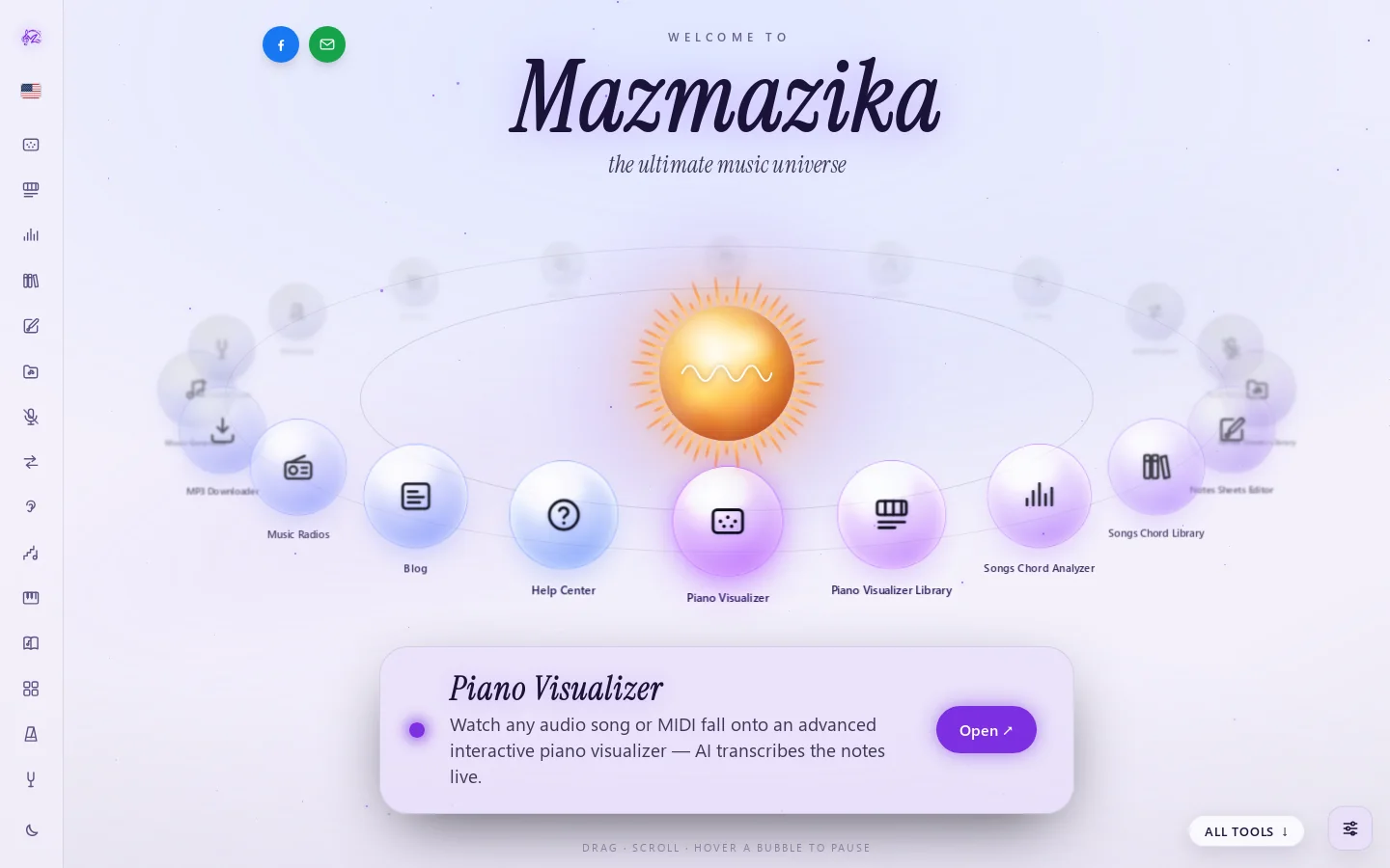 Mazmazika Homepage screenshot