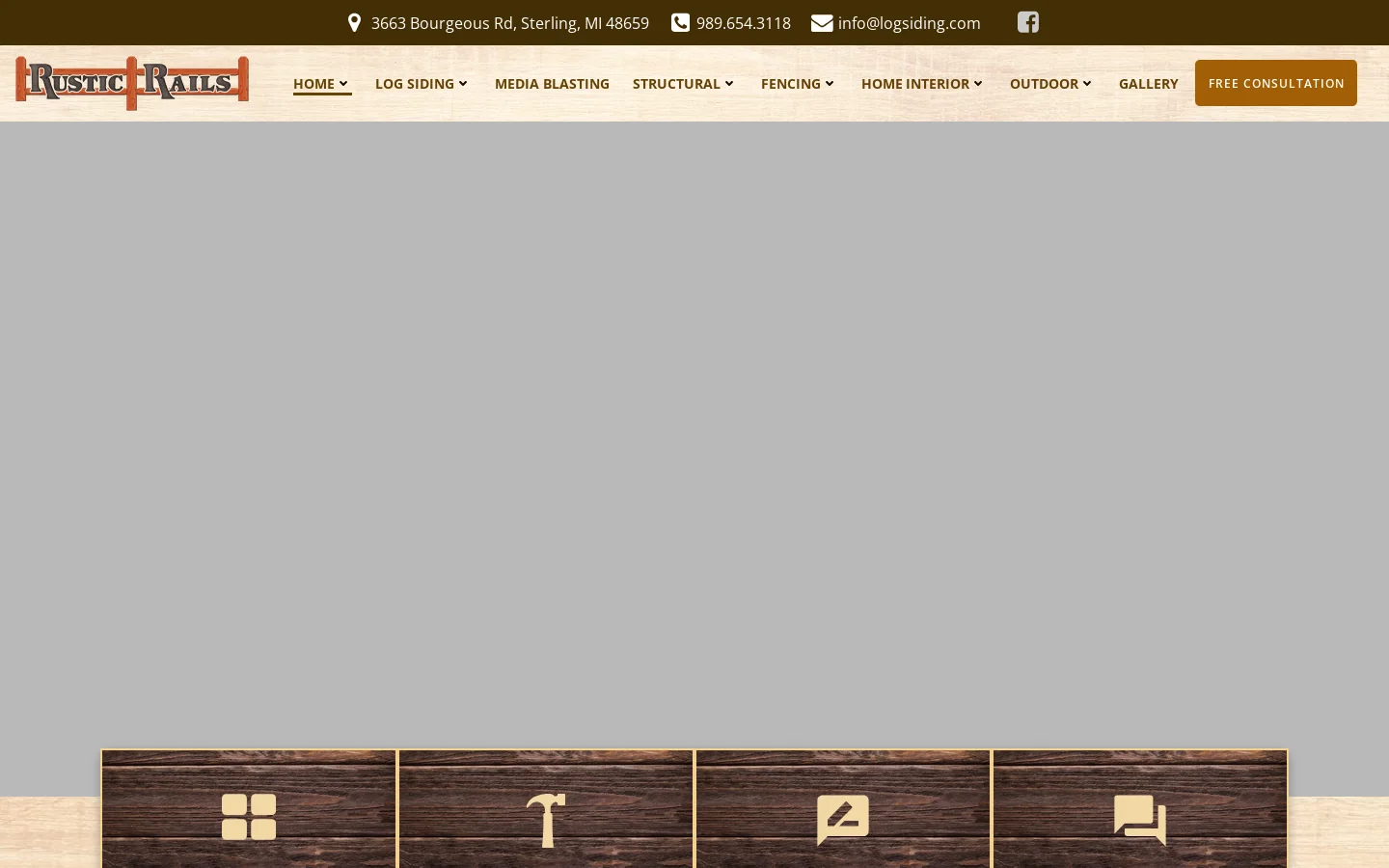Rustic Rails | High-Quality Siding, Fencing & Decking Homepage screenshot