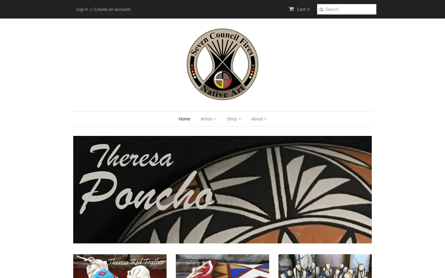 Seven Fires Art Homepage screenshot