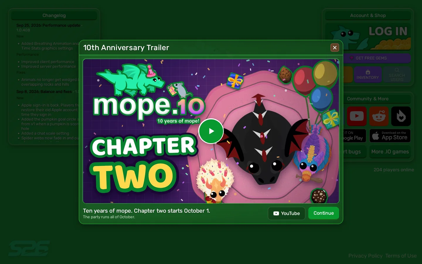 mope.io Homepage screenshot