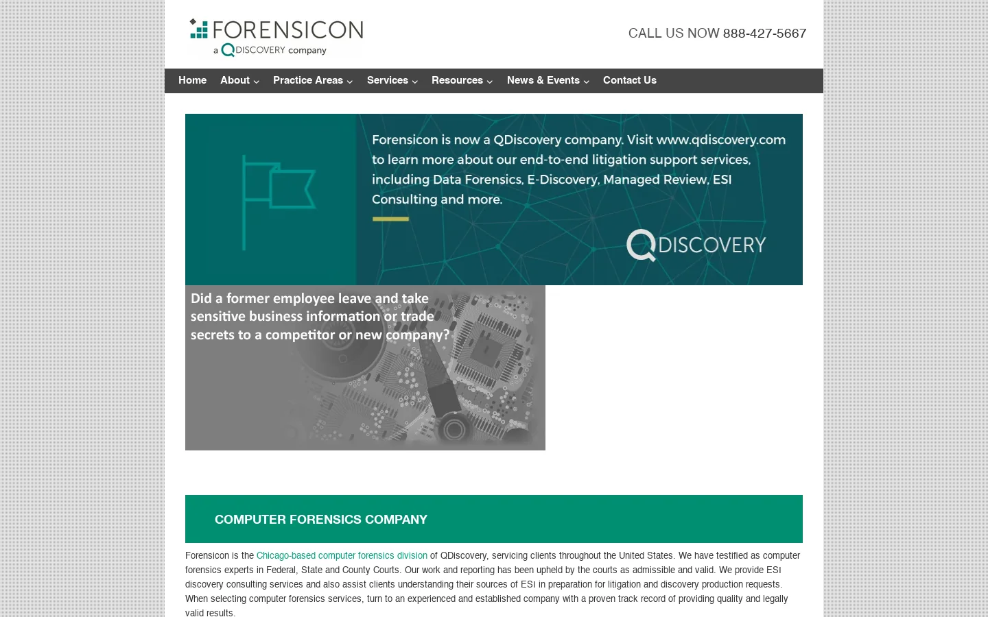 Forensicon Homepage screenshot