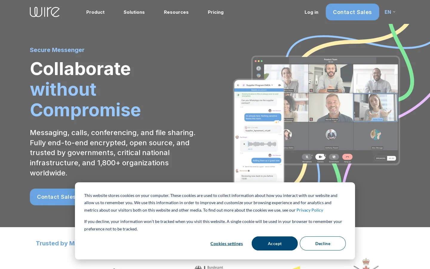 Wire Homepage screenshot