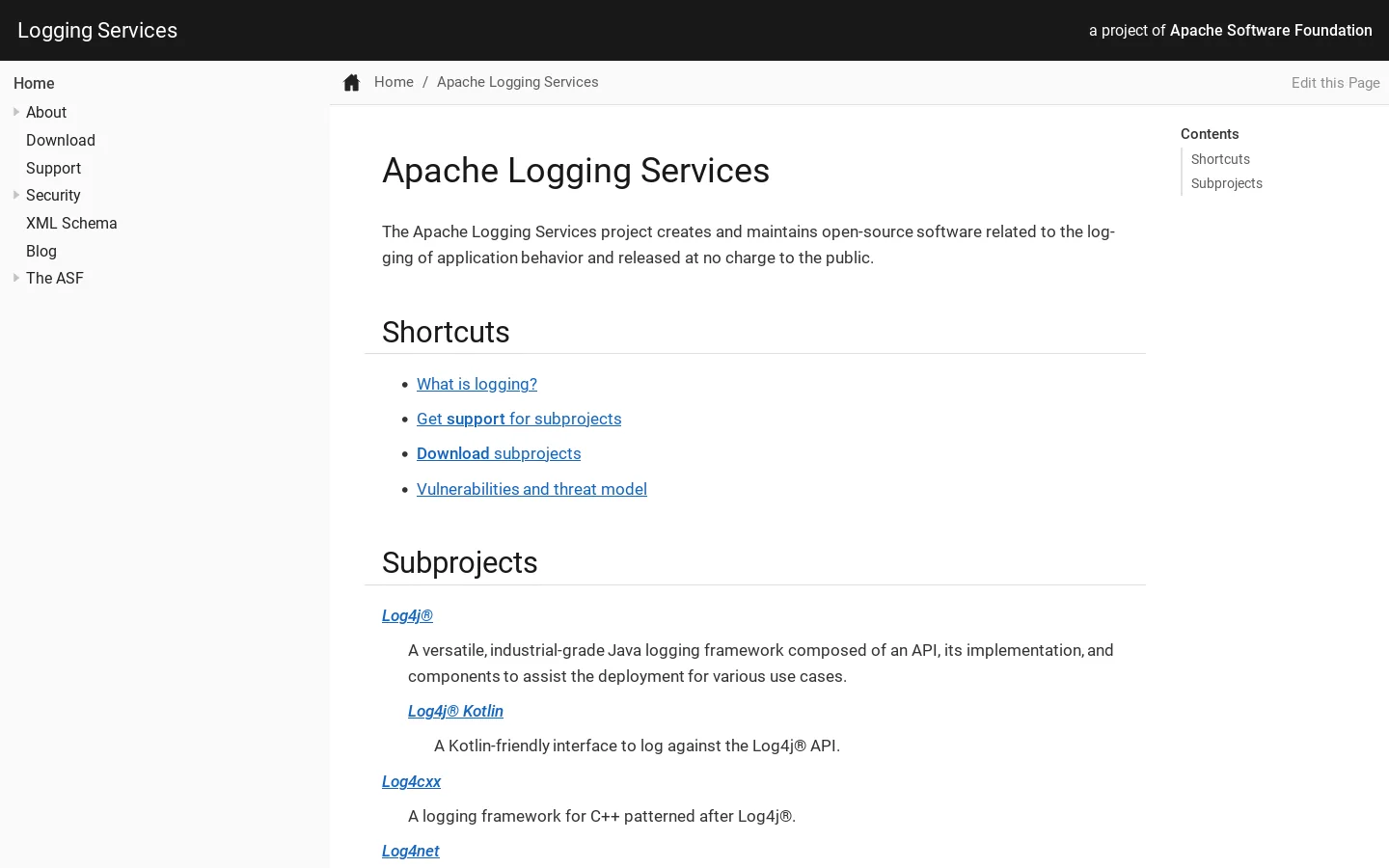 Apache Logging Services :: Apache Logging Services Homepage screenshot