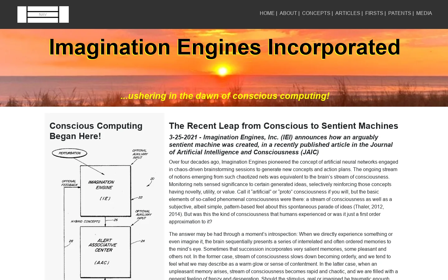 Imagination Engines Homepage screenshot
