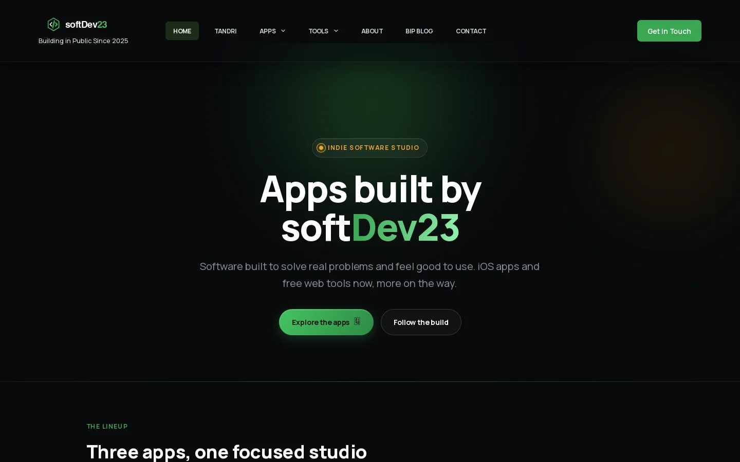 softdev23.com Homepage screenshot