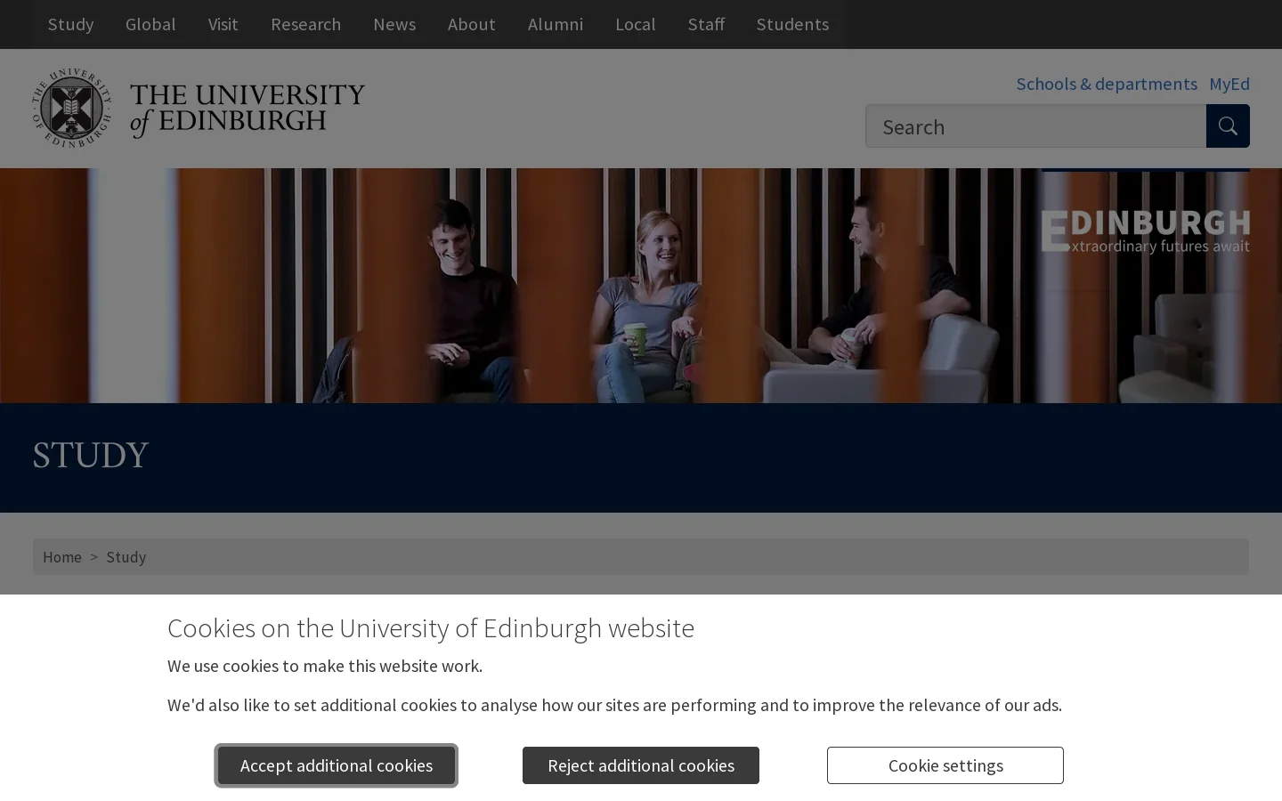 Study Homepage screenshot