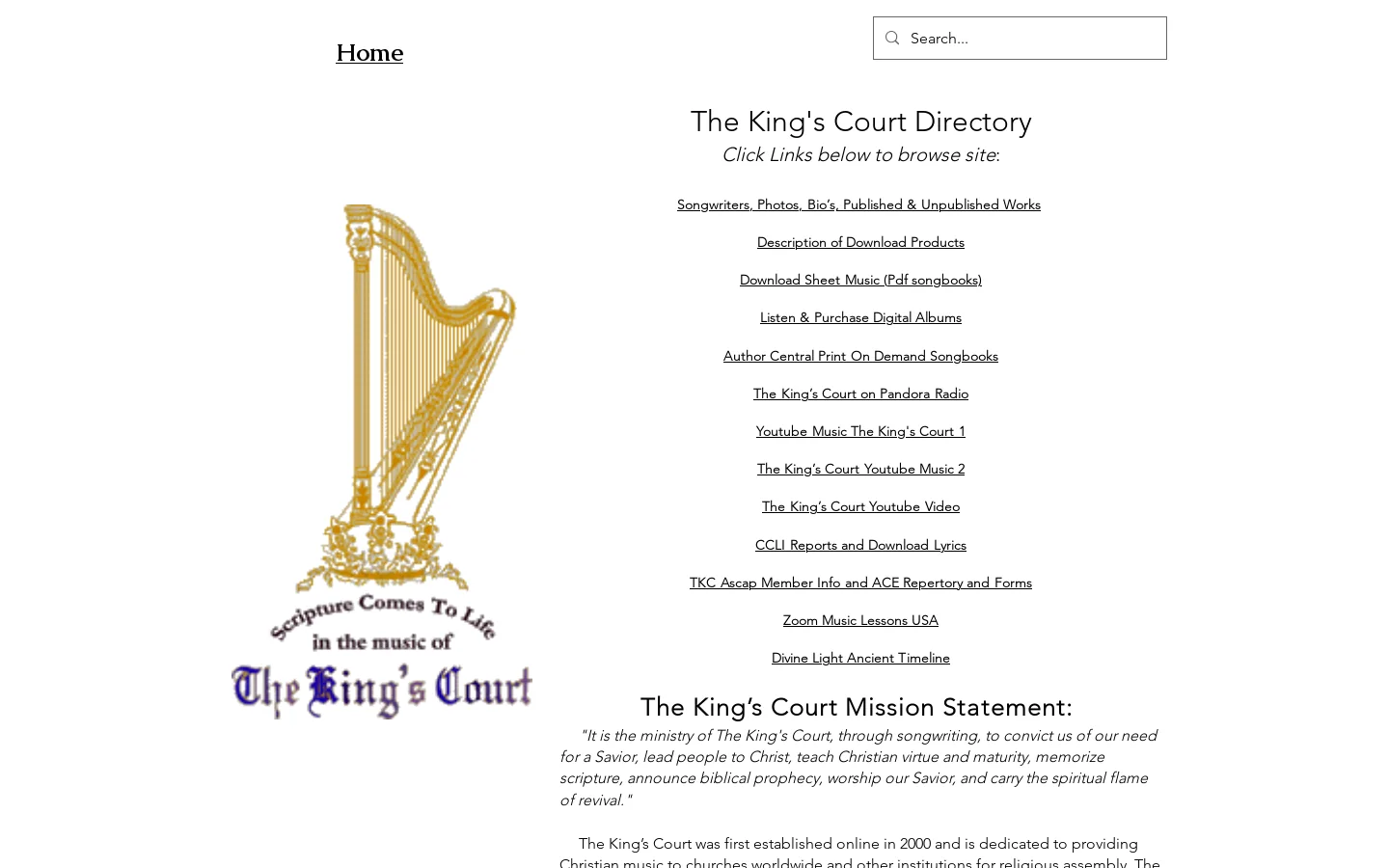The King's Court Homepage screenshot